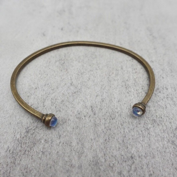 Kendra Scott Jewelry - Kendra Scott Kriss Bracelet Dichroic Glass Antiqued Gold Tone Cuff Bangle 6.5"